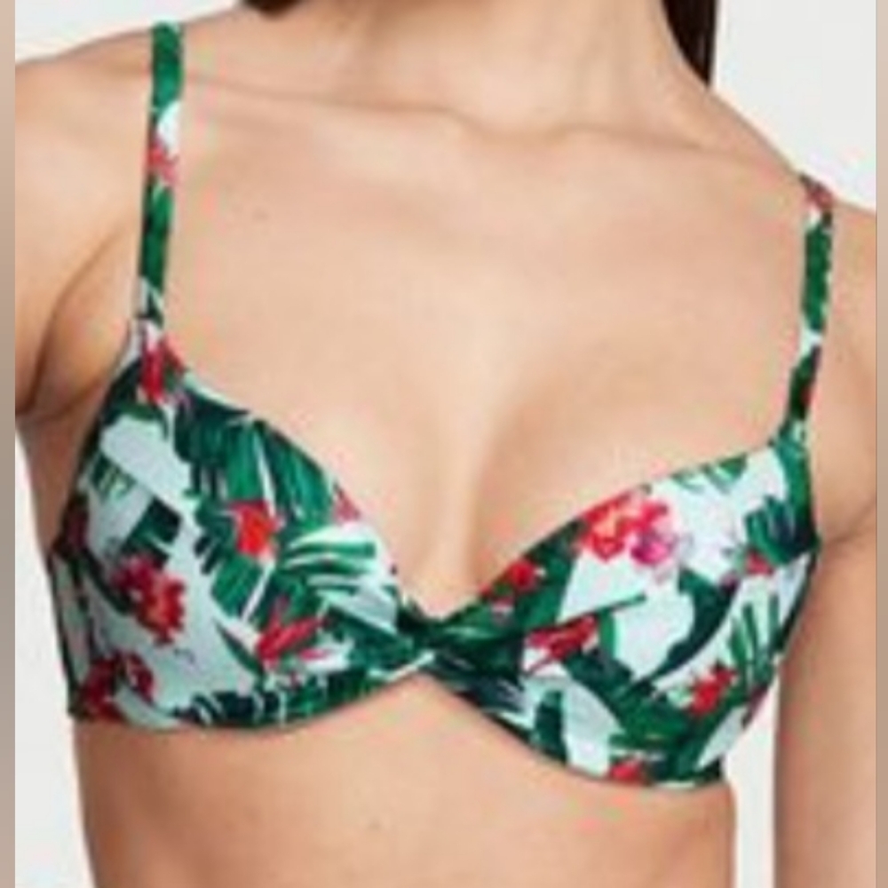 34B 34C 34DD VS Swim Removable Push Up Bikini Top Tropical Island Getaway - Picture 3 of 5